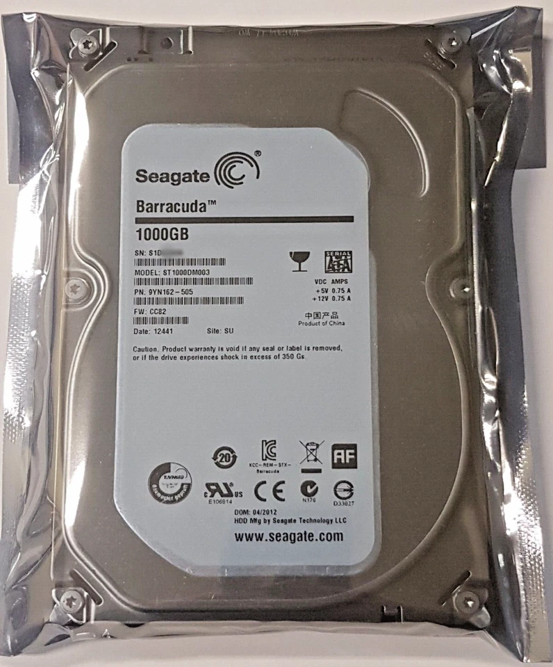 1 TB SATA Seagate Barracuda ST1000DM003 7200RPM 32MB HDD 3.5" Hard Drive New - Image 1 of 1