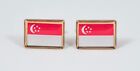 Singapore Flag Cufflinks--Asia East Asian Southeast Singaporean 