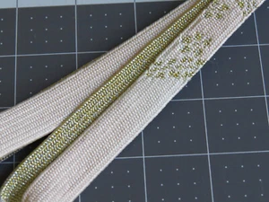 Japanese Silk Kimono Obijime (Obi Cord) Pale Pink and Gold (New) - Picture 1 of 5