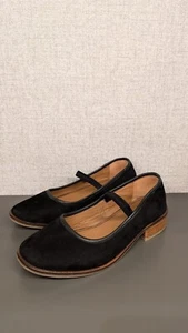 Women's Seasalt Cornwall  Black Ballet Ballerina Velvet Leather Shoes UK 4 EU 37 - Picture 1 of 8