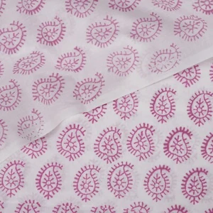 1 Yard Decorative Hand Block Print Craft Cotton Cambric Indian Fabric Sewing - Picture 1 of 7