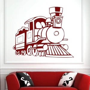 Pegatina de arte de pared de tren de motor de vapor de dibujos animados (AS10145) - Imagen 1 de 2