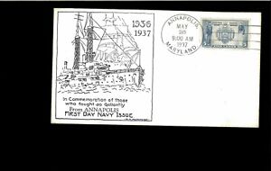1937 FDC Navy  5 cent Annapolis MD
