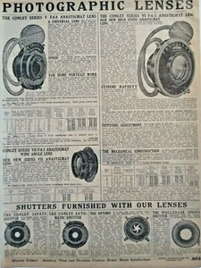 1911 Antique Conley Camera Lens Series V VI Sears Catalog Page Vintage Print Ad - Picture 1 of 3
