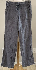 Athleta Women's Size 4 Heathered Linen Pant Straight Drawstring Gray 730250 EUC - Picture 1 of 5