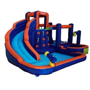 Hapcap Combo Inflatable Bounce House with Big Curved Slide,Air blower Outdoor - Picture 1 of 13