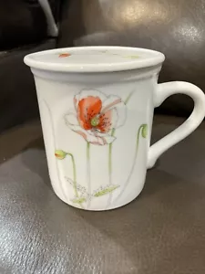 Mohnblume Kaffeebecher Tasse Prelude Floral mit Deckel/Untersetzer Toscany Collection - Bild 1 von 6
