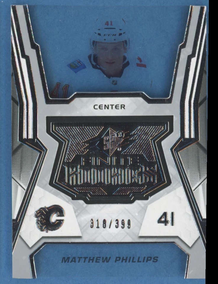 2021-22 SPx Finite Rookies /399 Matthew Phillips  Calgary Flames #F-16 - Image 1 of 2