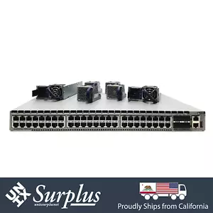 48 Port 10GB RJ45 Arista DCS-7050TX-64 B2F Switch w/ Ears | 4x 40G QSFP+ Ports - Picture 1 of 5