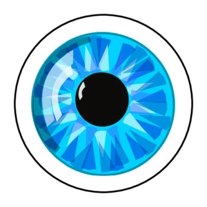 eye stickers, labels, tags, envelope seals, eye ball, blue - Picture 1 of 1