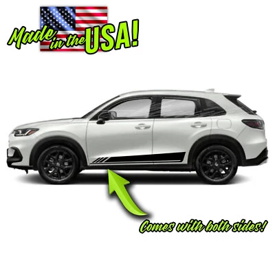 Balancín de puerta lateral estroboscópico rayas de carreras gráficos para Honda HRV #3 2023 en adelante Foto 1 de 2