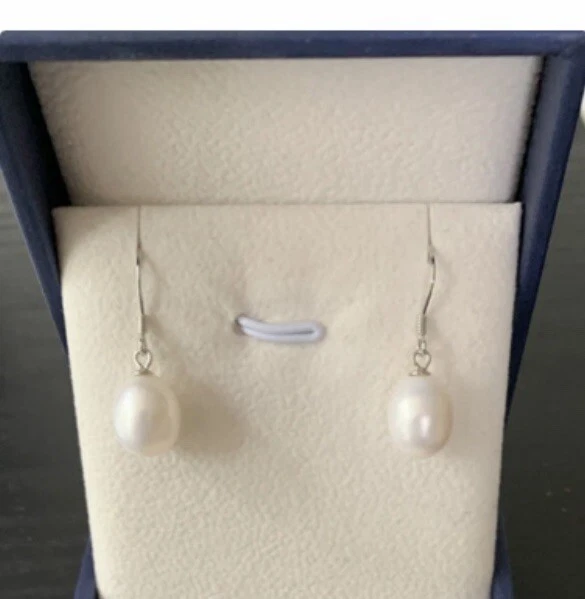 Freshwater Pearl Teardrop Earrings, 925 Silver Pearl Earrings, Real Pearls… - Image 1 of 1