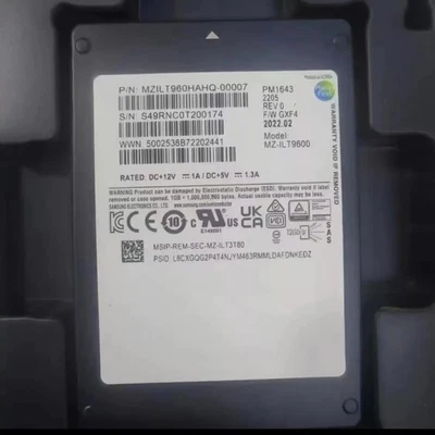 Samsung PM1643 960GB SSD 2.5" SAS 12Gb/s MZ-ILT9600 MZILT960HAHQ-00007 - Image 1 of 2