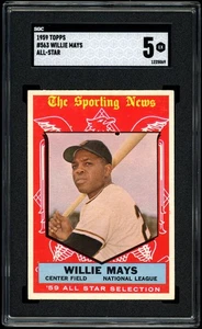 1959 Topps #563 Willie Mays All-Star SGC 5 DEAD CENTERED - Picture 1 of 2