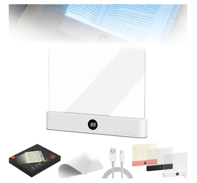 Smart LED Book Light, Rechargeable Flat Reading Lamp Clear Full Page Light - Image 1 of 4