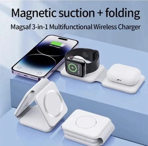 3-in1 Kabelloses Ladegerät Magnetisch MagSafe Faltbar Für iPhone 12-17. - Bild 1 von 6
