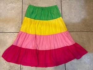 EUC Girls 12 Gymboree Long Twirl Colorblock Cotton Skirt Pull-on Stretch Waist - Picture 1 of 5