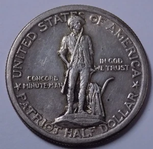 1925 50c Lexington Commemorative Half Dollar AU details hairlines, rev. rim bump - Picture 1 of 2