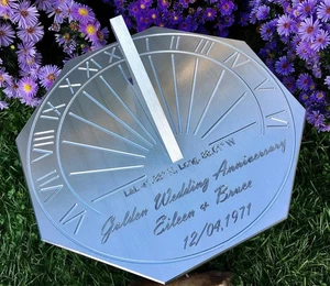 Custom Engraved 50th Anniversary Octagonal Sundial – Personalized Gift - Picture 1 of 9