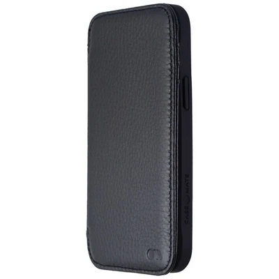 Case-Mate Tough Wallet Folio Case for Apple iPhone 12 Mini - Black Leather - Image 1 of 3