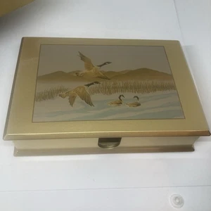 Otagiri Japan Trinket Box Canadian Goose 6.75Wide x 4.5 Deep x 1.5Thick - Picture 1 of 11