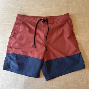Pantalones Cortos American Eagle Swim Shop Dusty Rouge Colorblock Para Hombre Talla Mediana - Imagen 1 de 13