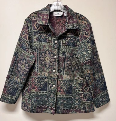 Chaqueta Tapiz Floral Erin London De Colección M Cottagecore Retro Boho Abotonada Foto 1 de 4
