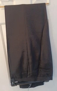 Mens Dark Black Dress Pants, B Kings, Long 40" Un Hemmed, Size 36, Machine Wash - Picture 1 of 17