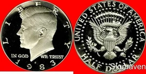Gema camafeo profunda de medio dólar Kennedy revestida S 1983 prueba sin precio base - Imagen 1 de 1