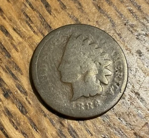 1886 Type 2 Indian Cent Good - Free Shipping - Picture 1 of 2