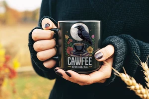 Cawfee Before Caos Mija Mug Witchcore Raven Coffee Funny Latina Sass Gothic Gift - Imagen 1 de 3