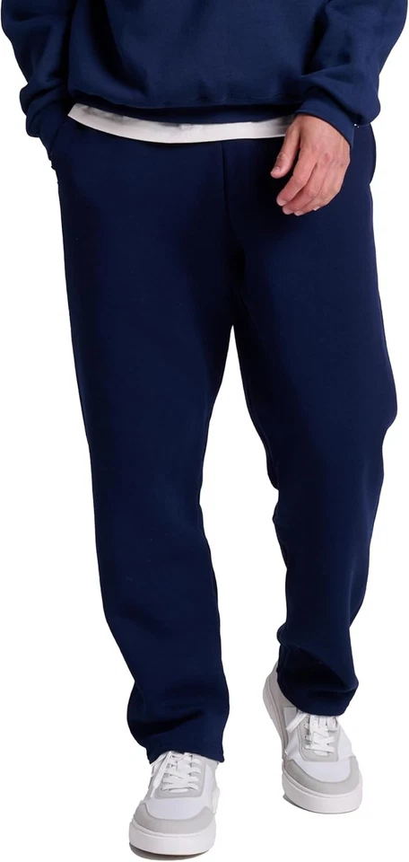 Russell Athletic Men's Dri-power Open Bottom Sweatpants With Navy Size