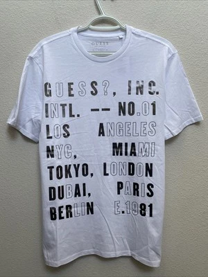 GUESS Los Angeles Men’s Short Sleeve T-Shirt Large White BSC City Logo Tee - Image 1 of 4