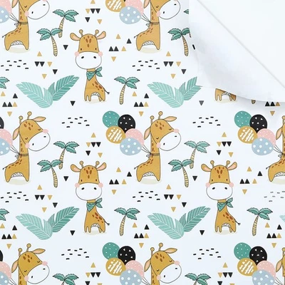 6 Sheets Giraffe Birthday Wrapping Paper 20x28 Inch, Kids Baby Shower Gift - Image 1 of 4
