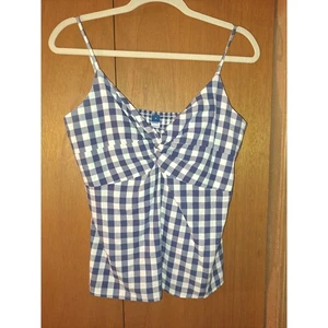 Women's Old Navy Blue and White Checkered Tank Top Size M - Picture 1 of 5