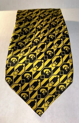 Corbata Iowa Hawkeyes negra y dorada de la marca Eagleswings. 100% seda Foto 1 de 4