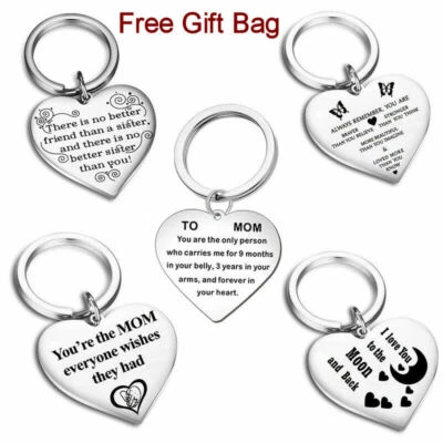 Keyring Personalised Family Christmas Gift Heart Special Mom Sister Friend Key - Image 1 of 3