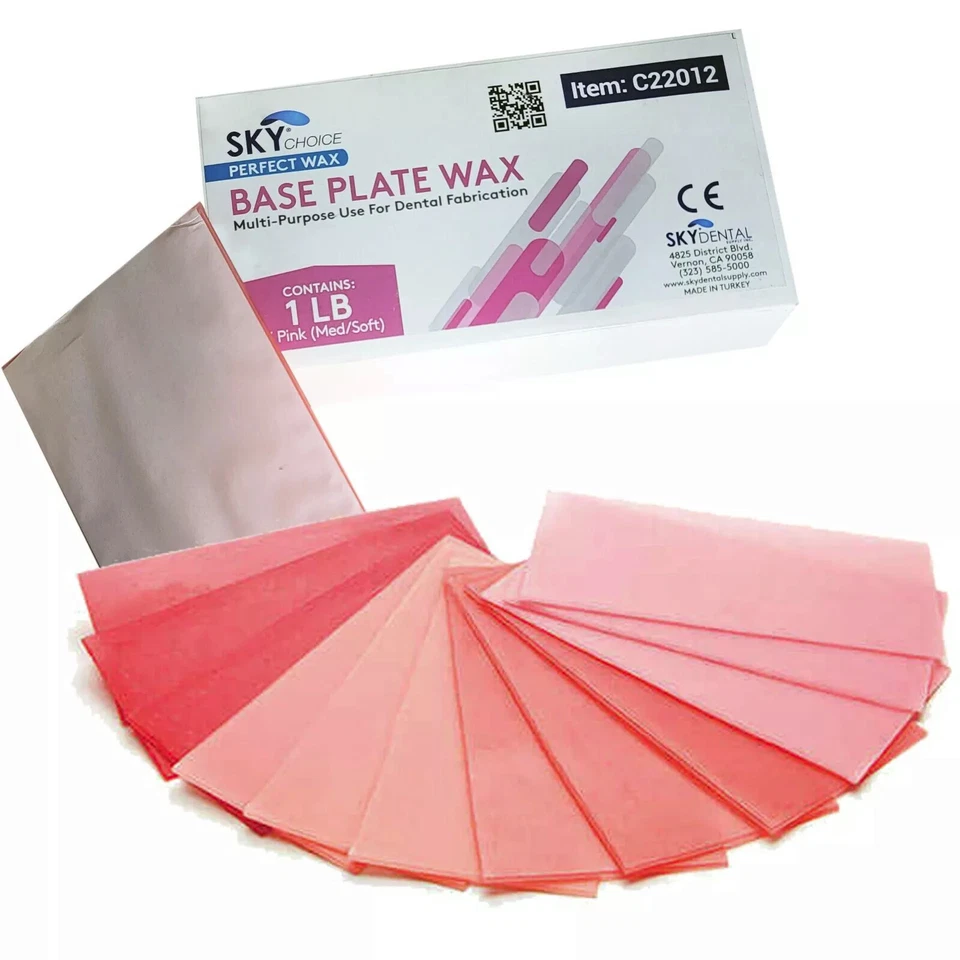 Folhas de modelagem de cera para laboratório dental placa base vermelha/rosa 1 lb/5 lb - Imagem 1 de 1