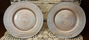 Festive Pair of Rosy Pink & Gold Salad Plates 8" - Picture 1 of 5