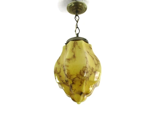 Chandelier Pendant Light Marbled  Glass  Shade Ornate Art Deco Jugendstil Cover