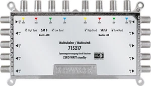 Schwaiger Multischalter 9/8 Switch Verteiler Full HD 3D SAT Quattro TV silber - Bild 1 von 9