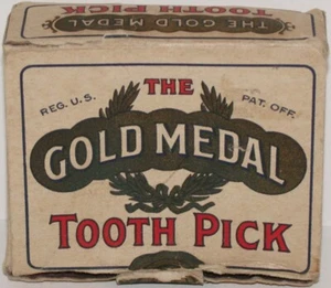 Vintage box THE GOLD MEDAL TOOTH PICK Strictly High Grade Two Flat Points early - Picture 1 of 4