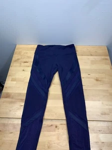 Alo Yoga Mesh Leggings Womens S Navy Blue Casual Activewear Gym Yoga #7351 - Picture 1 of 11
