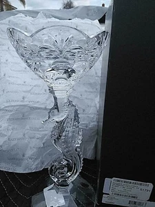 Waterford Crystal 11 1/4" Seahorse Pillar Candlesticks - Picture 1 of 5