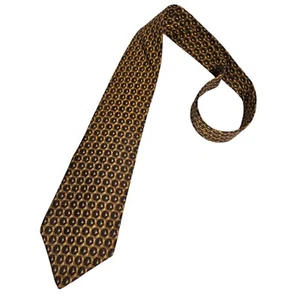 PAUL STUART Gold/Green Geometric Silk LUXURY Tie HANDMADE CANADA - Picture 1 of 5