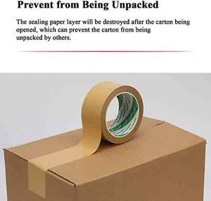  Ecofriendly Brown Kraft Paper Tape/Recyclable Self Adhesive Gumed Kraft Tape - Picture 1 of 5