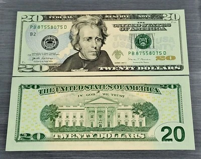USA $20 Twenty Dollars Bill 2017A Federal Reserve B2 PB New York CRISP MINT UNC - Image 1 of 4