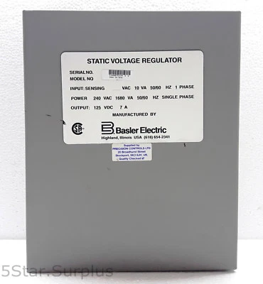 BASLER SR8A-2B15B3A STATIC VOLTAGE REGULATOR SR8A2B15B3A - Image 1 of 4