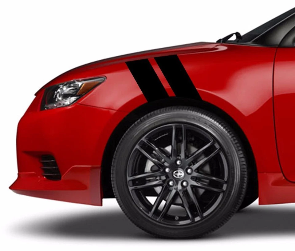 Calcomanía de vinilo de CALIDAD Hash Marks RACING STRIPES Fender 4" (se adapta a Scion TC & FR-S) Foto 1 de 4