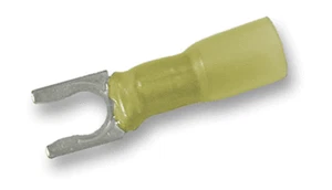 3M MH10-14FLK Locking Fork Terminal Heat Shrink 12-10 Yellow 1/4" Stud 10-Pack   - Picture 1 of 1